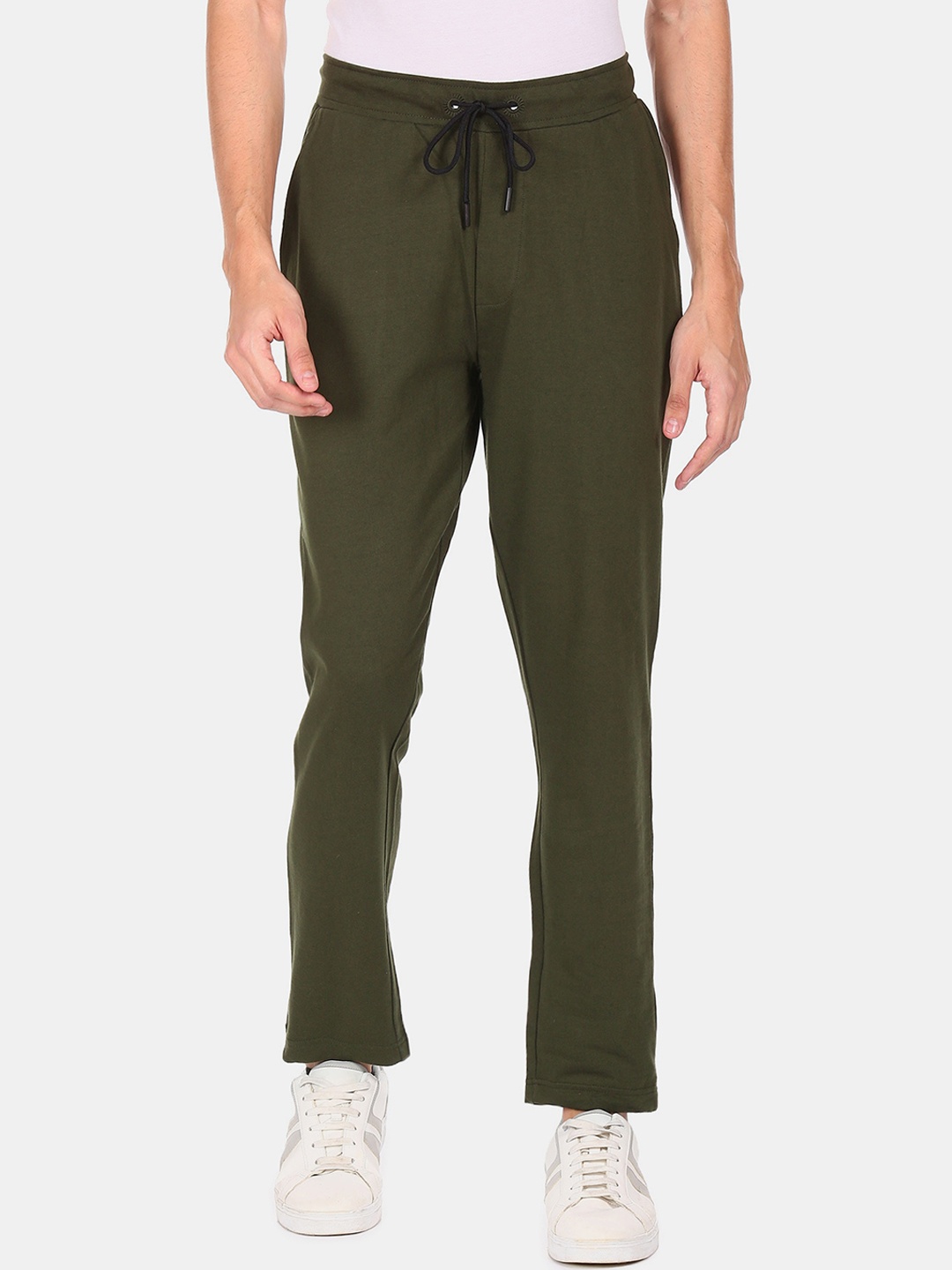 

Arrow Sport Men Olive Green Straight Fit Pure Cotton Track Pants