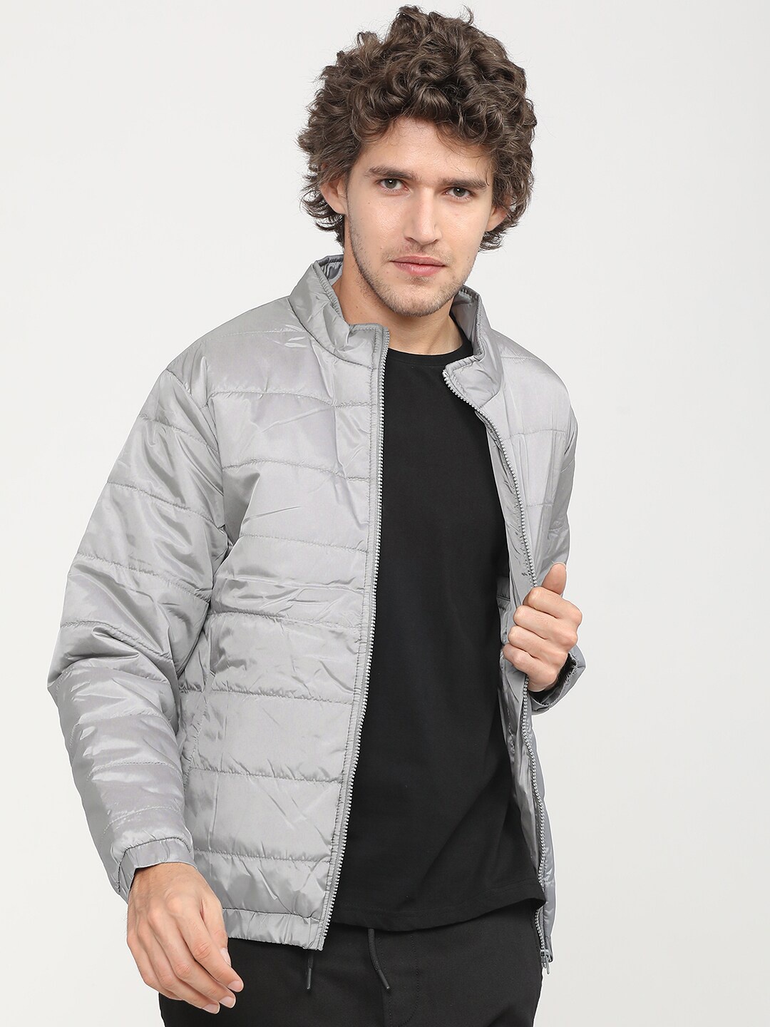 

HIGHLANDER Men Grey Padded Puffer Jacket