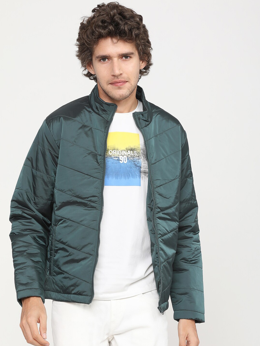

HIGHLANDER Men Green Solid Puffer Jacket