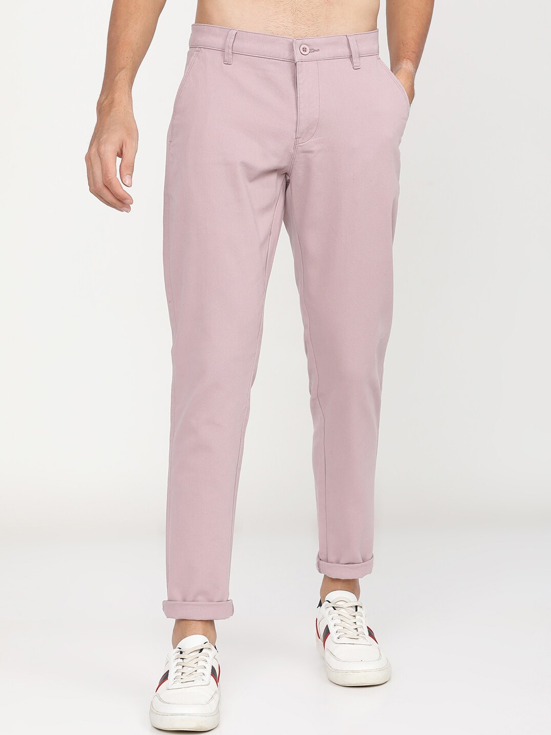 

HIGHLANDER Men Pink Slim Fit Easy Wash Chinos