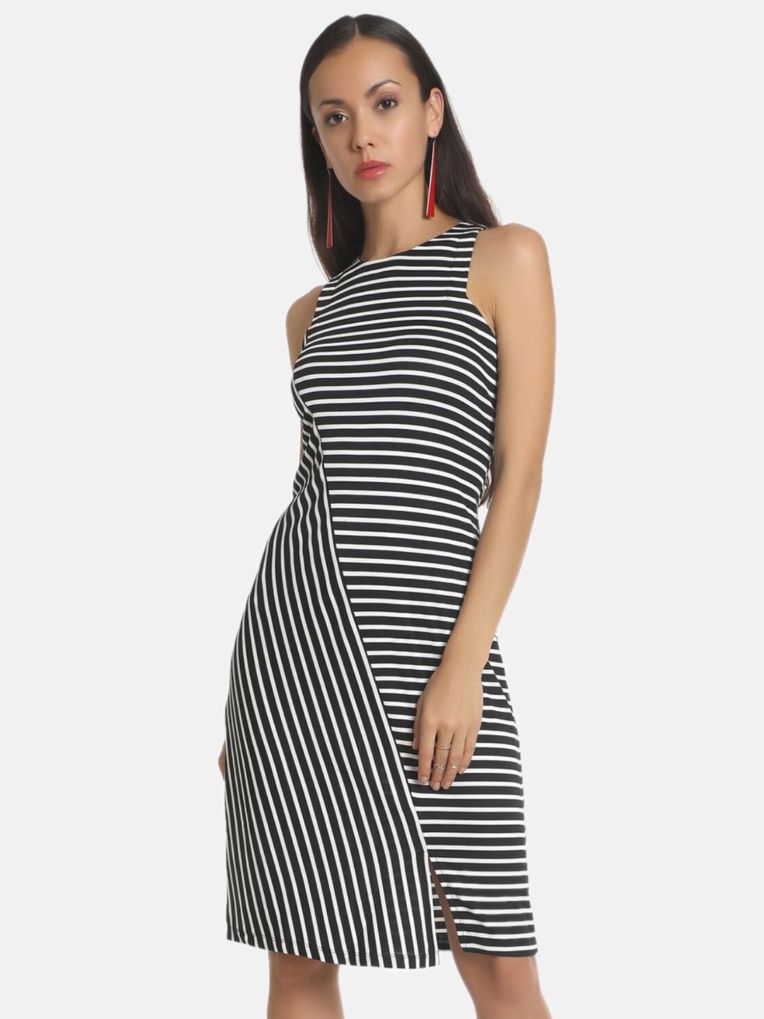 

AARA Multicoloured Striped Sheath Dress, Multi