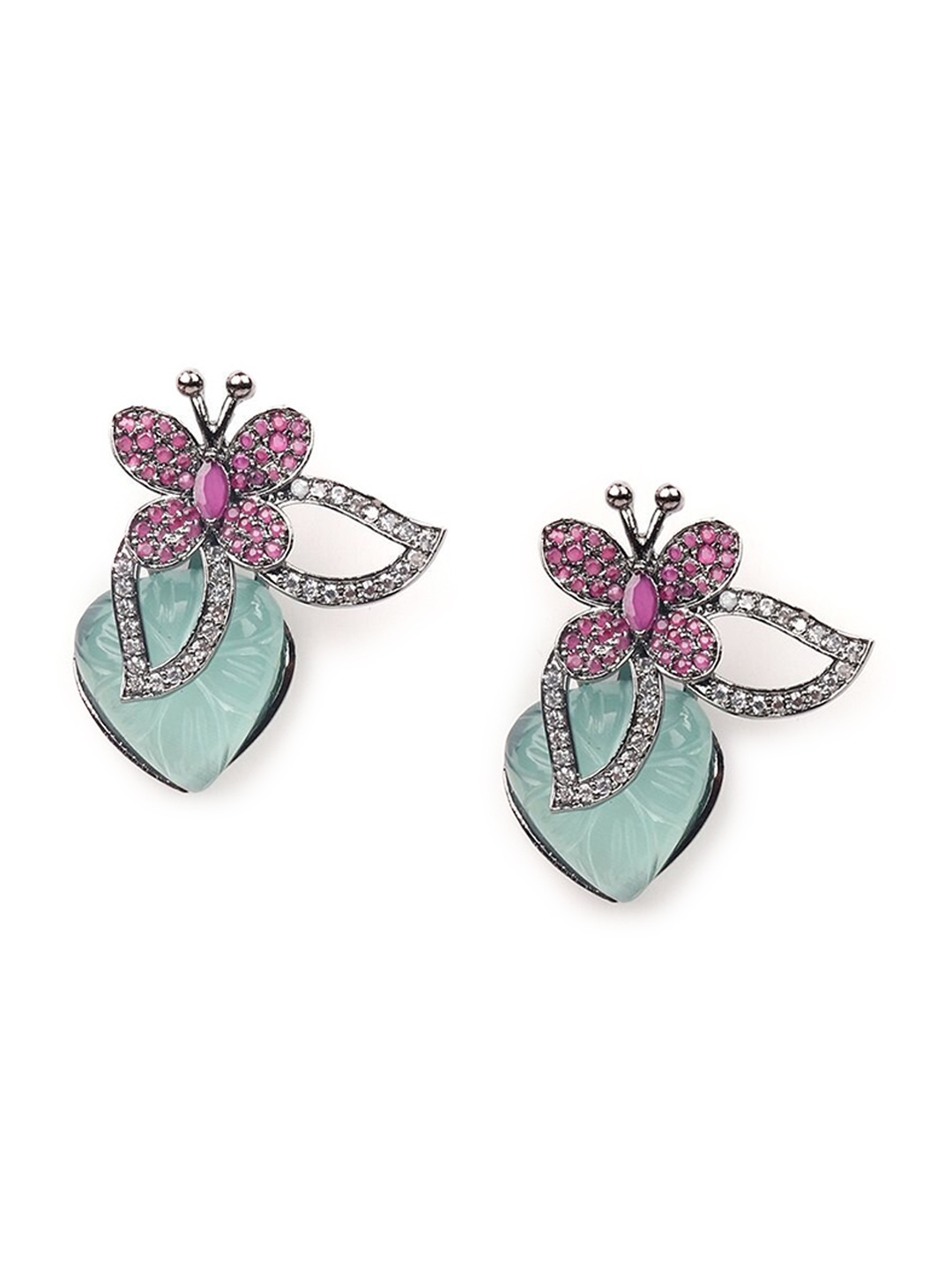 

ODETTE Silver-Toned & Pink Studs