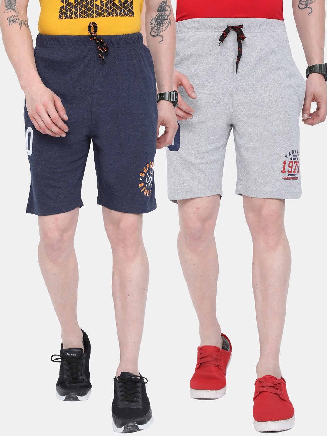 

ARDEUR Men Pack of 2 Regular Shorts, Navy blue