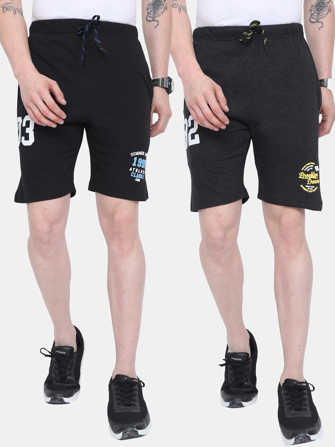 

ARDEUR Men Multicoloured Printed Training or Gym Regular Shorts, Multi