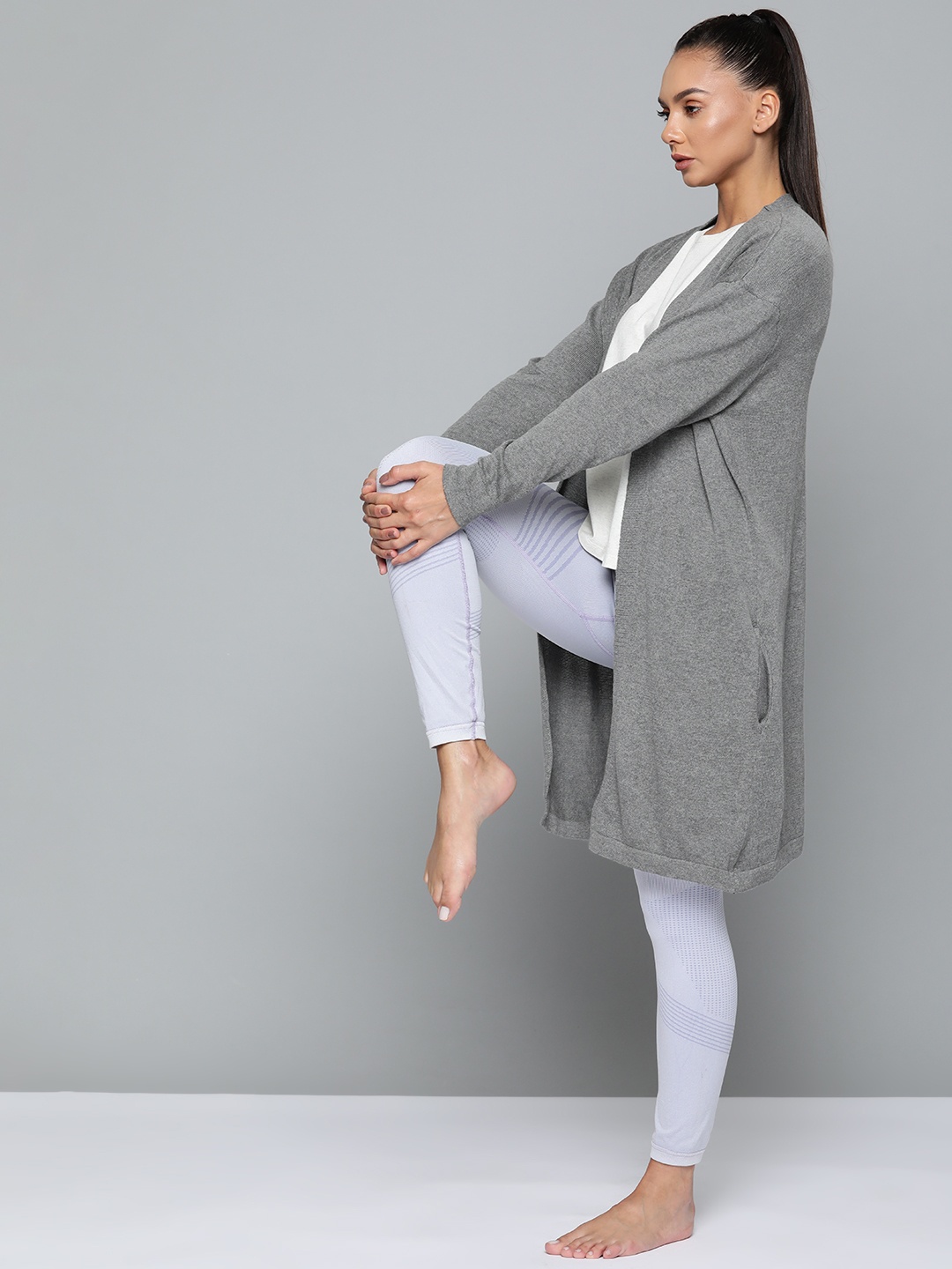 

HRX By Hrithik Roshan Yoga Women Good Grey Bio-Wash Solid Sweater