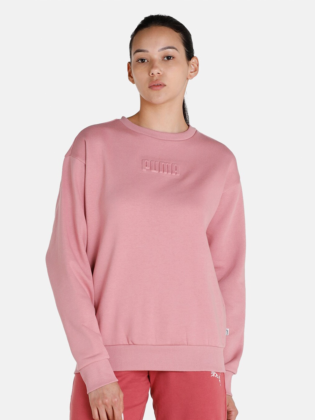 

Puma Women Pink Modern Basic Crew Sweatshirt
