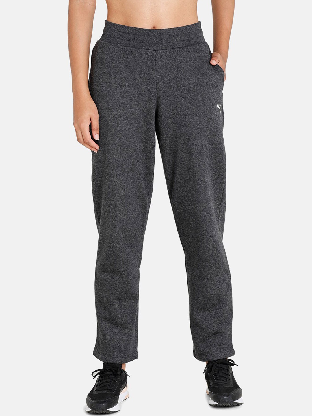 

Puma Women Charcoal Grey Solid Essentials Regular Fit Sweat Pants