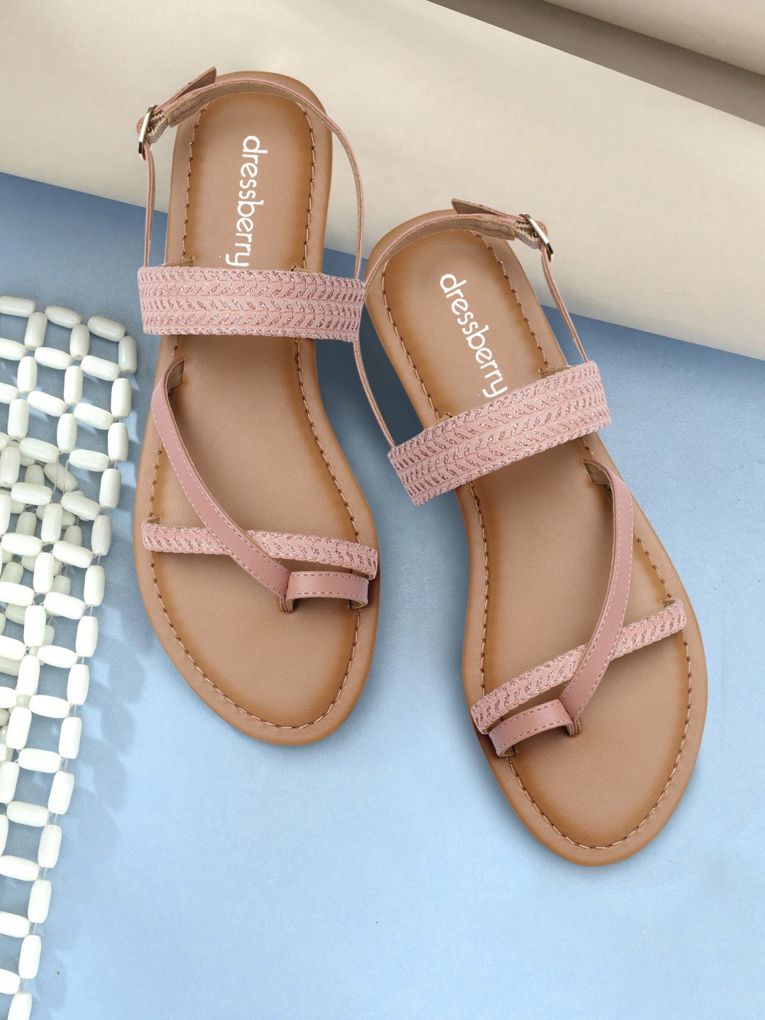 

DressBerry Women Nude-Coloured Embellished One Toe Flats