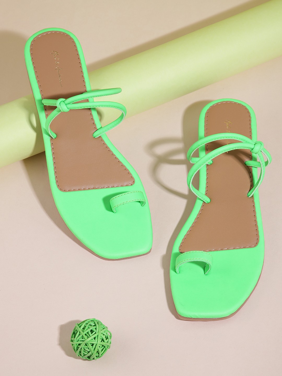 

Mast & Harbour Women Fluorescent Green One Toe Flats