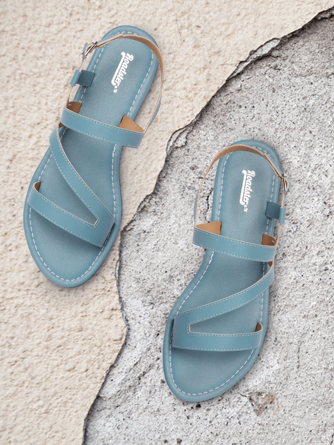 

Roadster Women Teal Blue Open Toe Flats