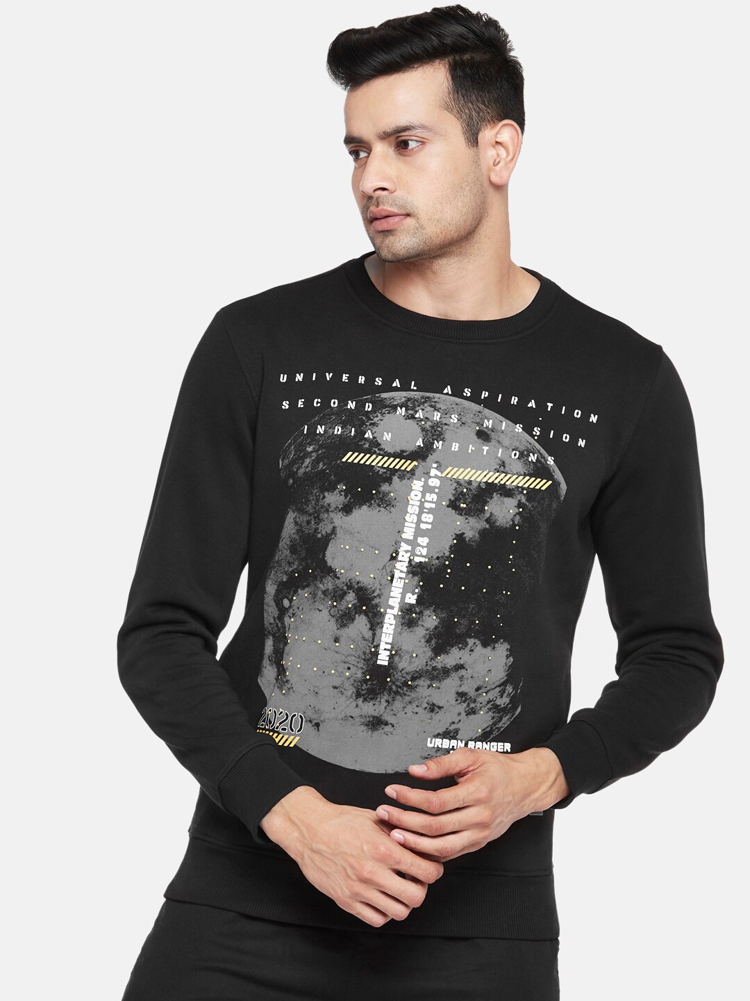 

Urban Ranger by pantaloons Men Black Printed Sweatshirt
