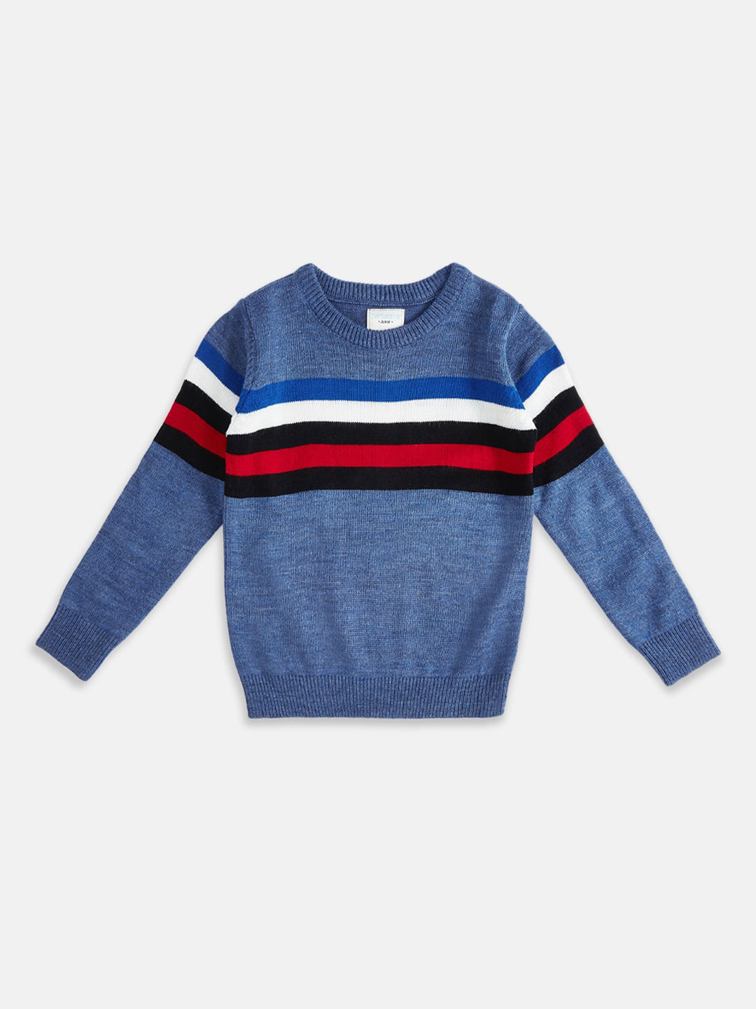 

Pantaloons Junior Boys Blue & Red Striped Acrylic Sweater