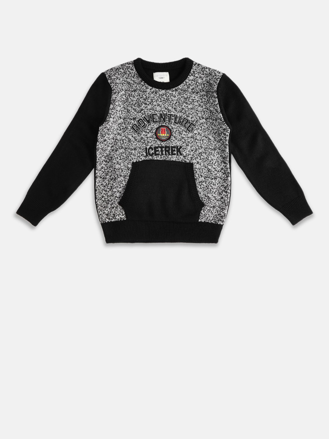 

Pantaloons Junior Boys Grey & Black Typography Acrylic Pullover