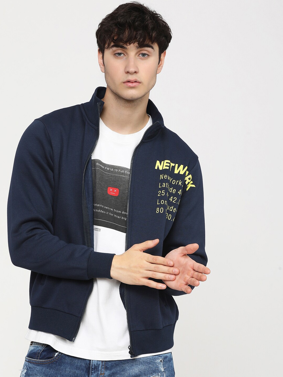 

HIGHLANDER Men Navy Blue Printed Sweatshirt