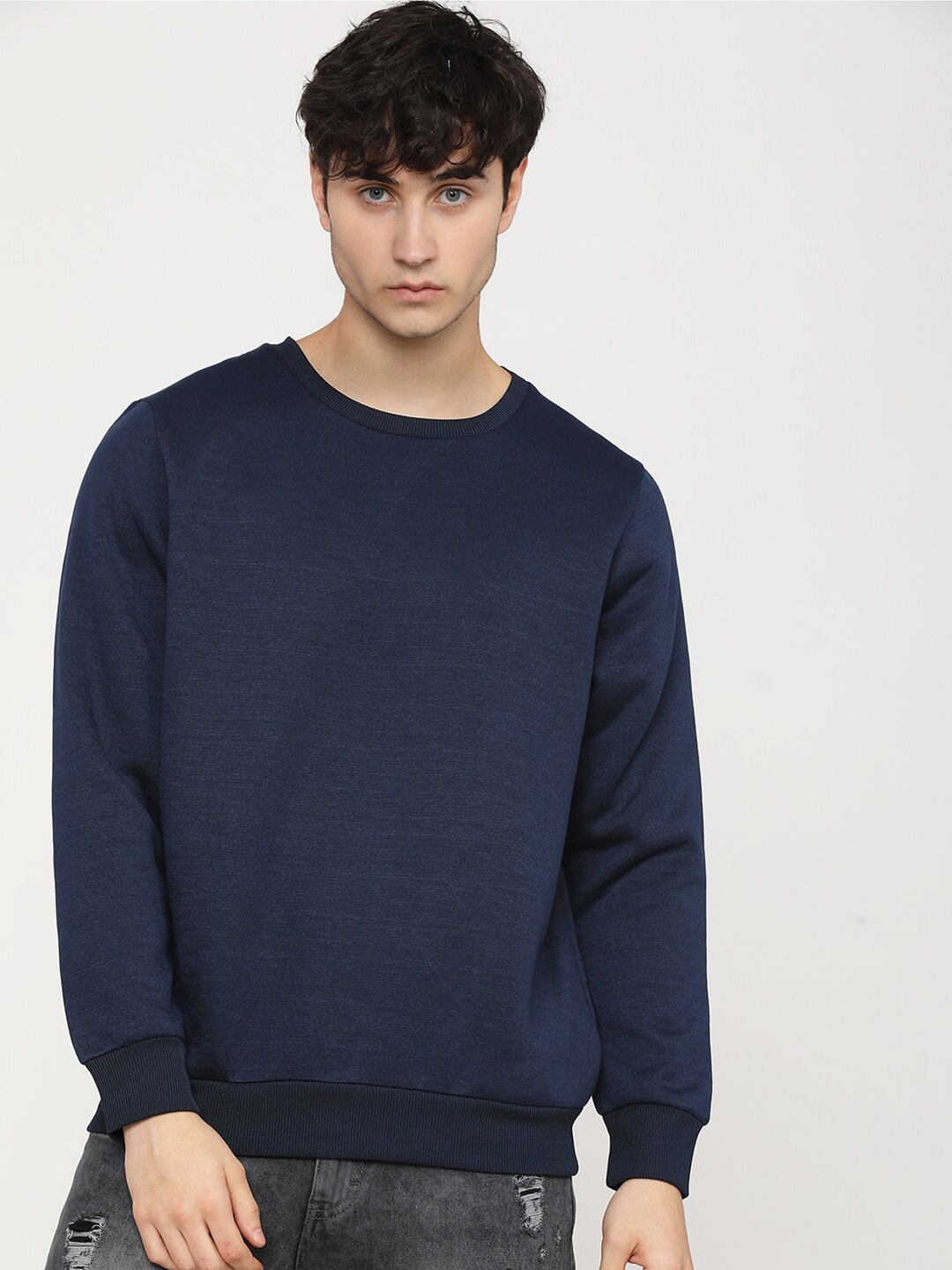 

HIGHLANDER Men Navy Blue Sweatshirt