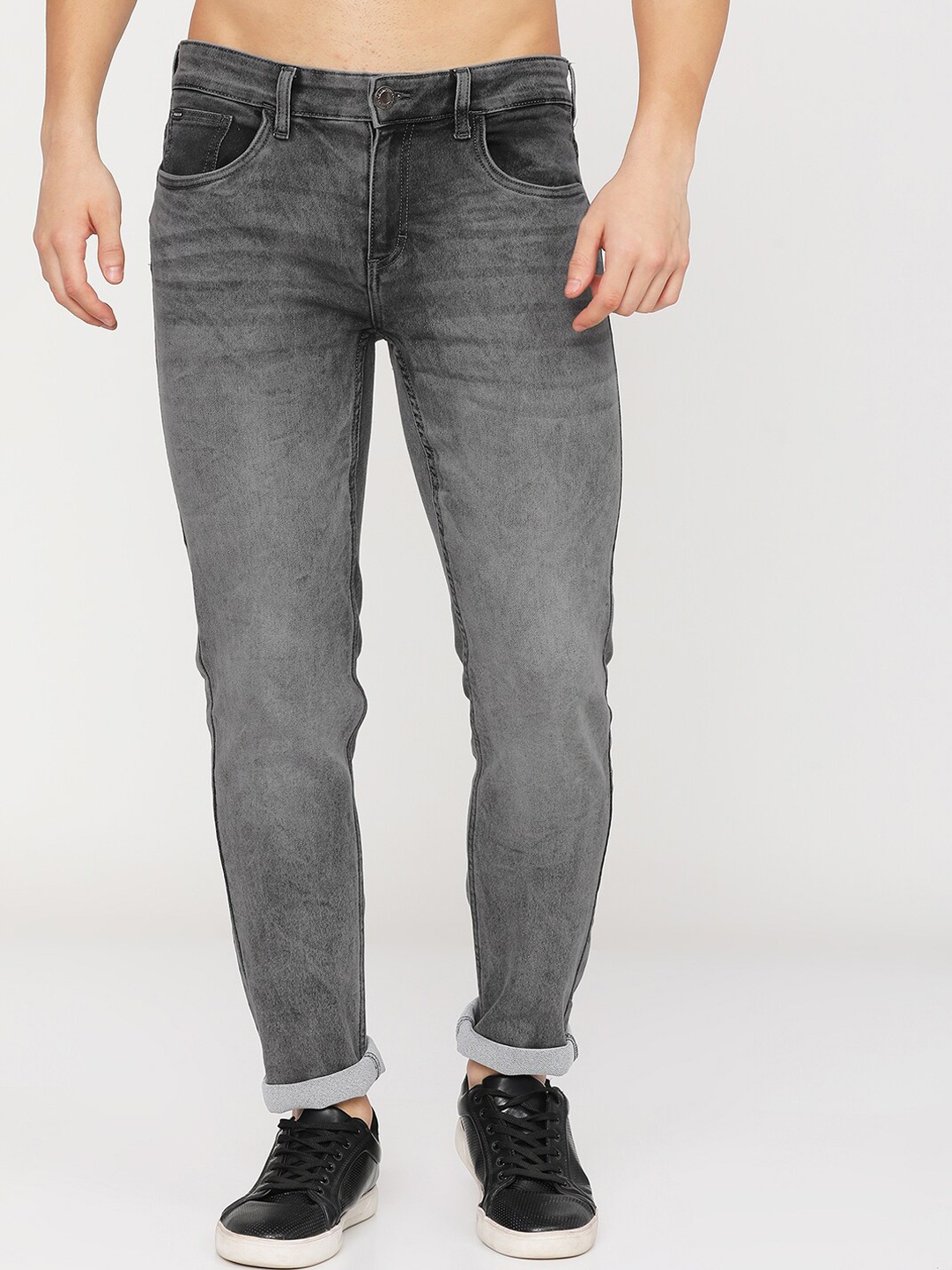 

HIGHLANDER Men Grey Slim Fit Heavy Fade Stretchable Jeans