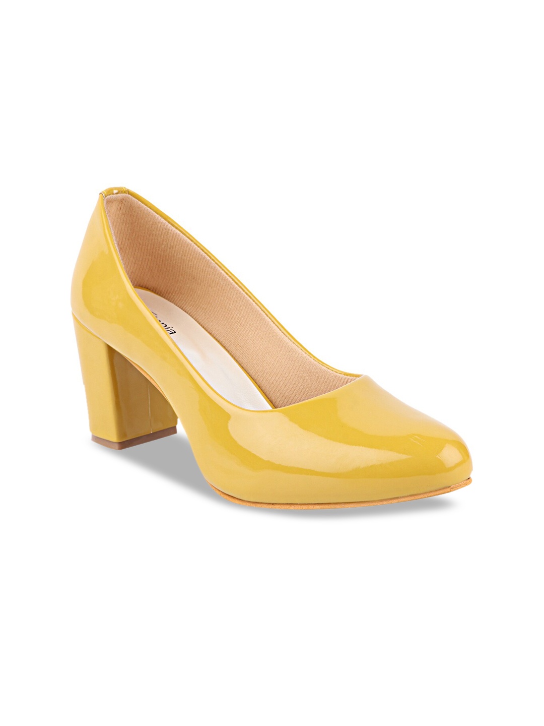 

Shoetopia Yellow Block Pumps