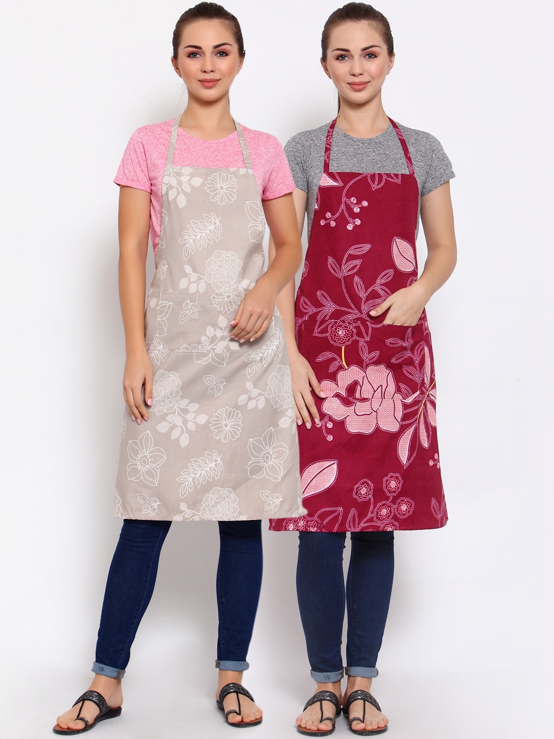 

Arrabi Pack Of 2 Multicoloured Printed Aprons, Multi