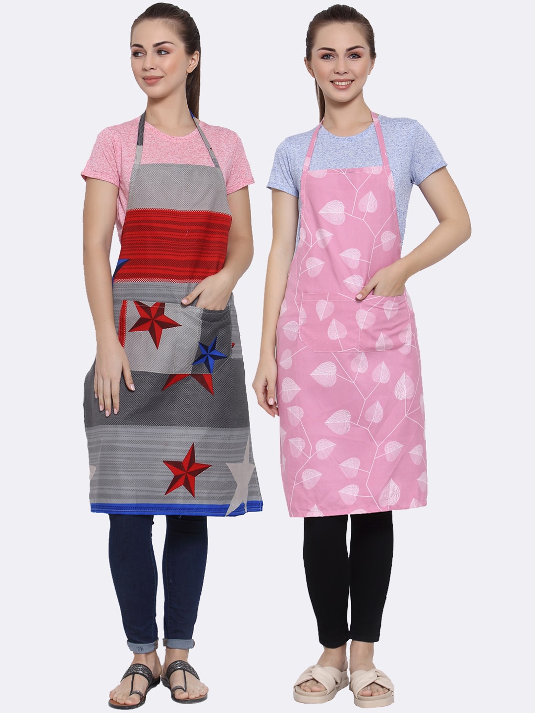 

Arrabi Pack of 2 Multicolored Printed Apron, Multi