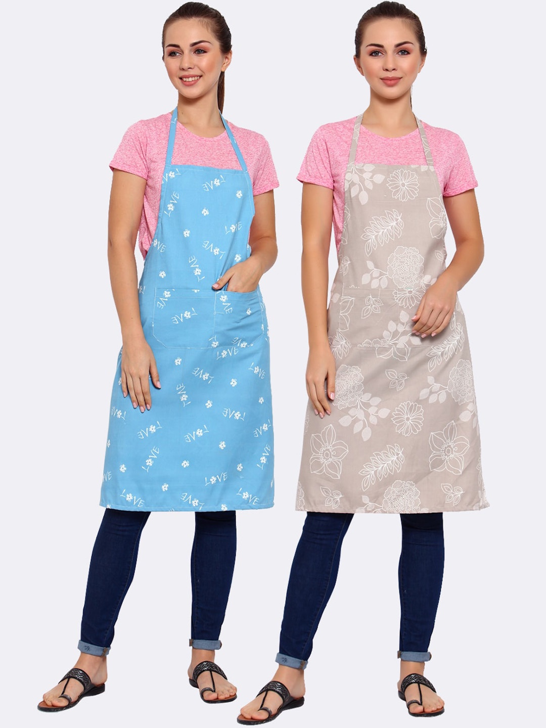 

Arrabi Pack Of 2 Multicoloured Printed Aprons, Multi