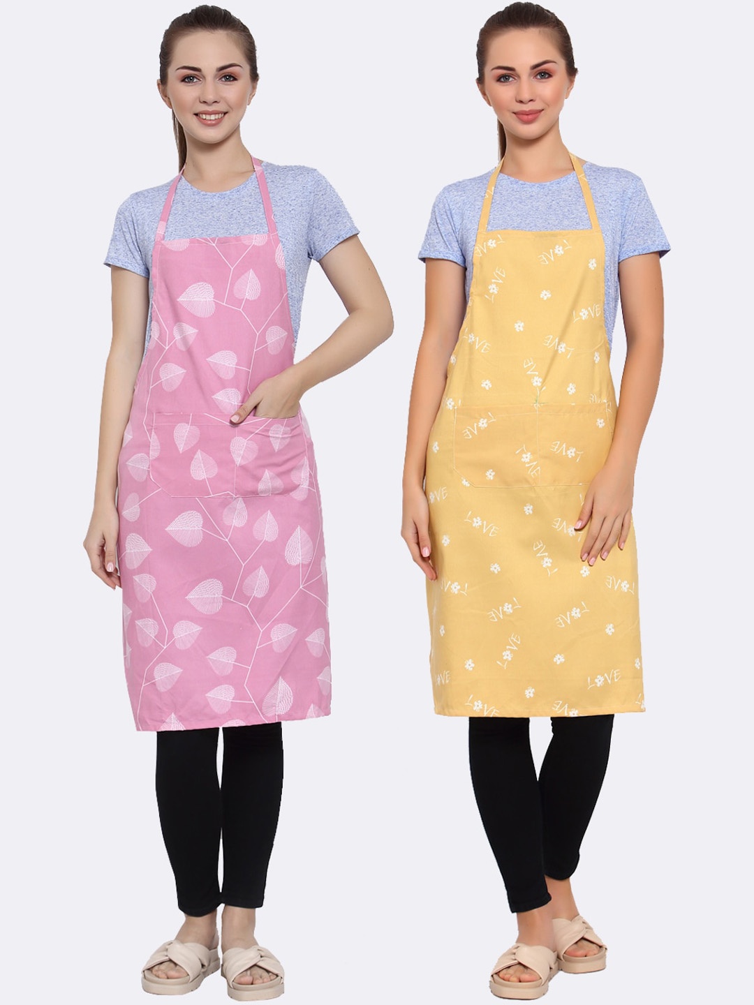 

Arrabi Pack of 2 Multicolored Printed Apron, Multi