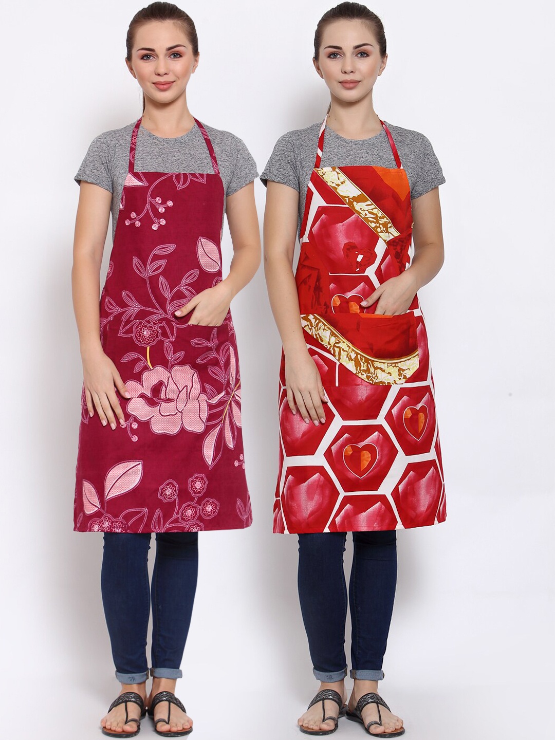 

Arrabi Pack of 2 Multicolored Printed Apron, Multi