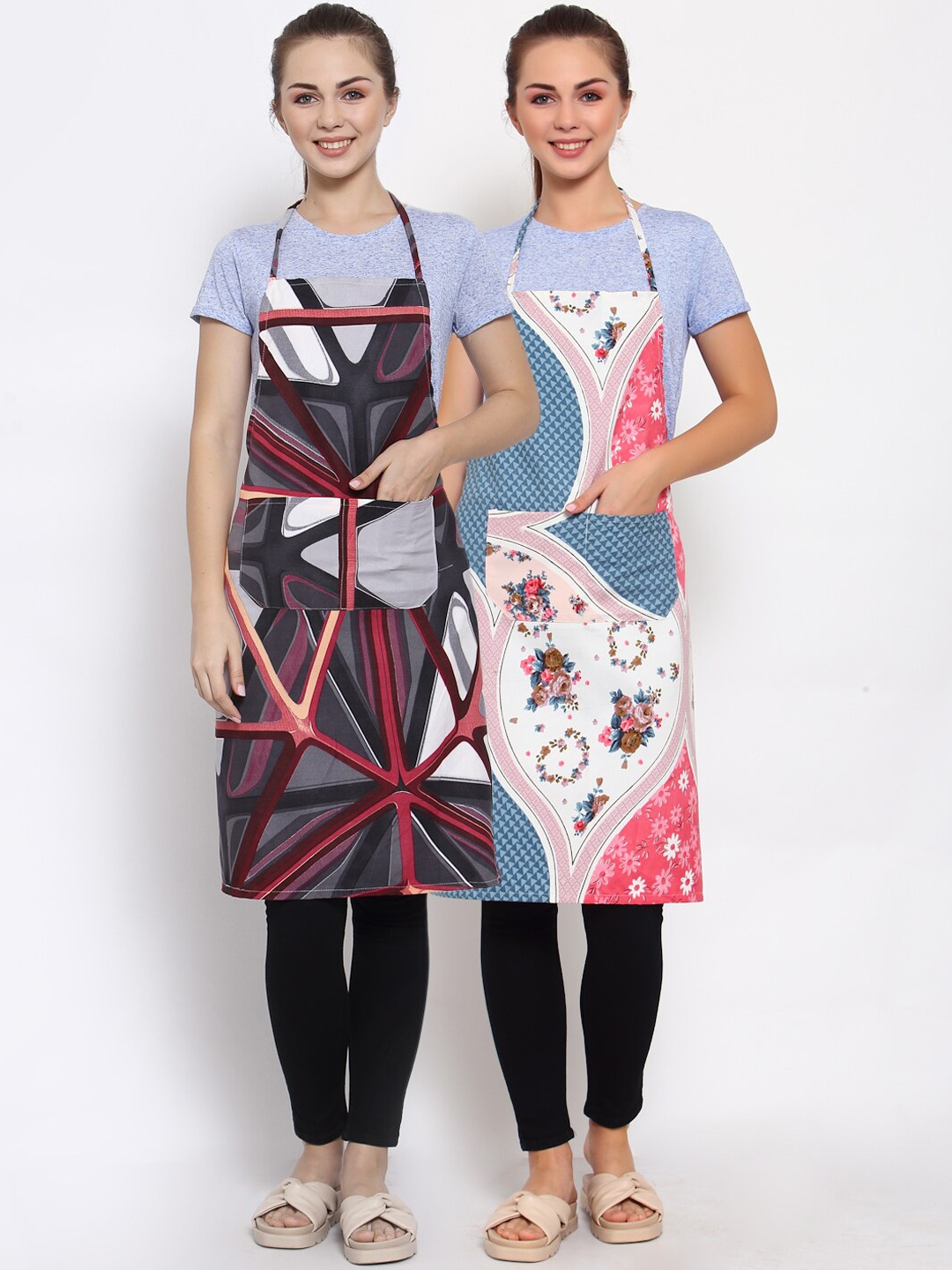 

Arrabi Pack of 2 Multicolored Printed Apron, Multi