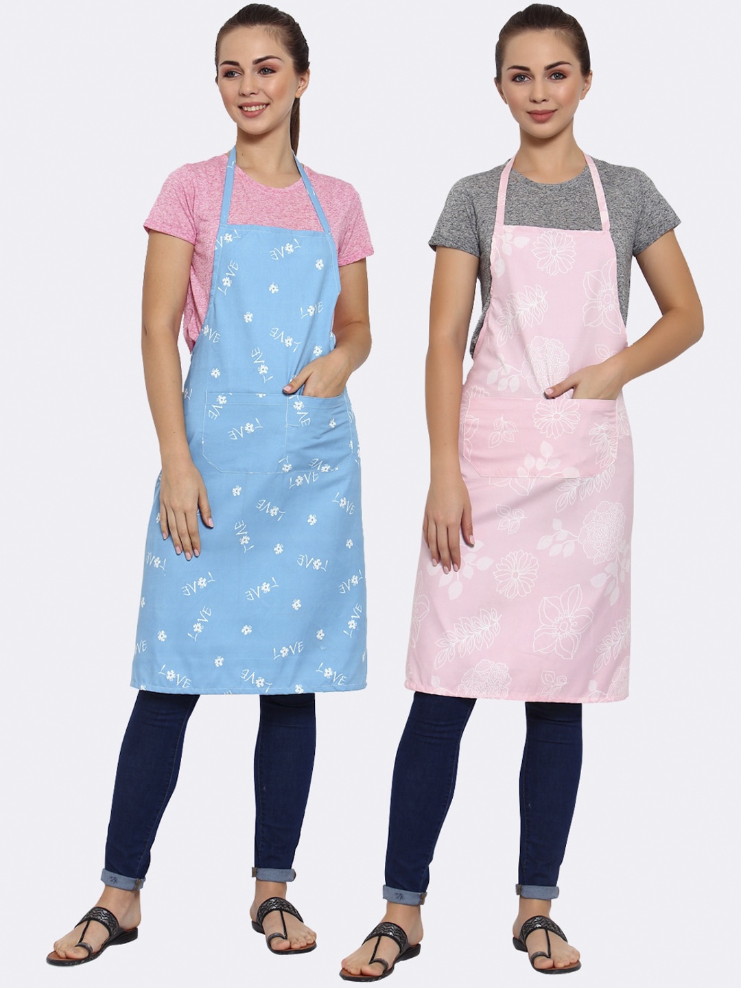 

Arrabi Multicoloured Pack of 2 Printed Aprons, Multi