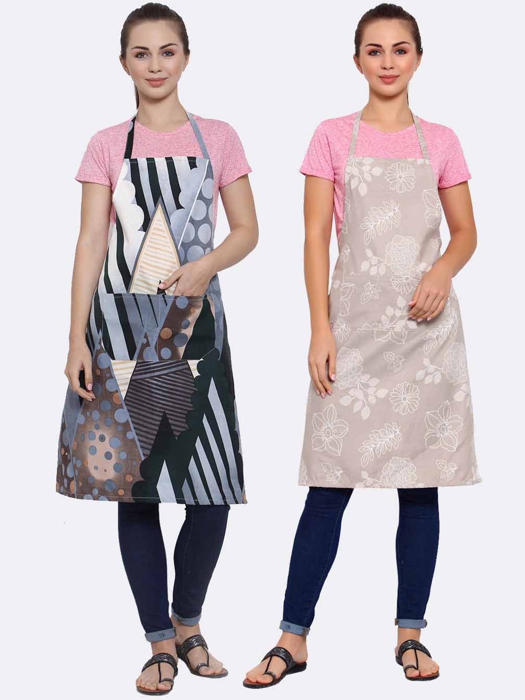 

Arrabi Pack of 2 Multicolored Printed Apron, Multi