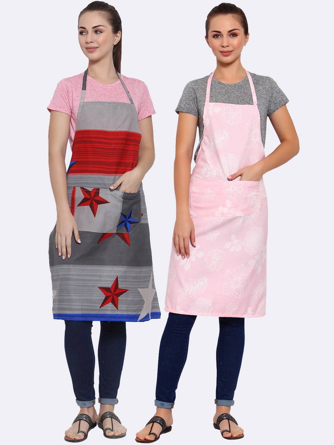 

Arrabi Multicoloured Pack of 2 Printed Aprons, Multi