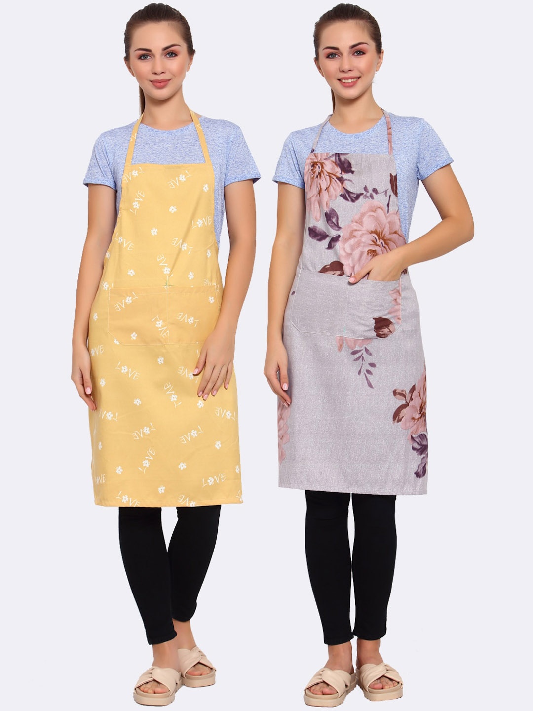 

Arrabi Pack Of 2 Multicoloured Printed Aprons, Multi