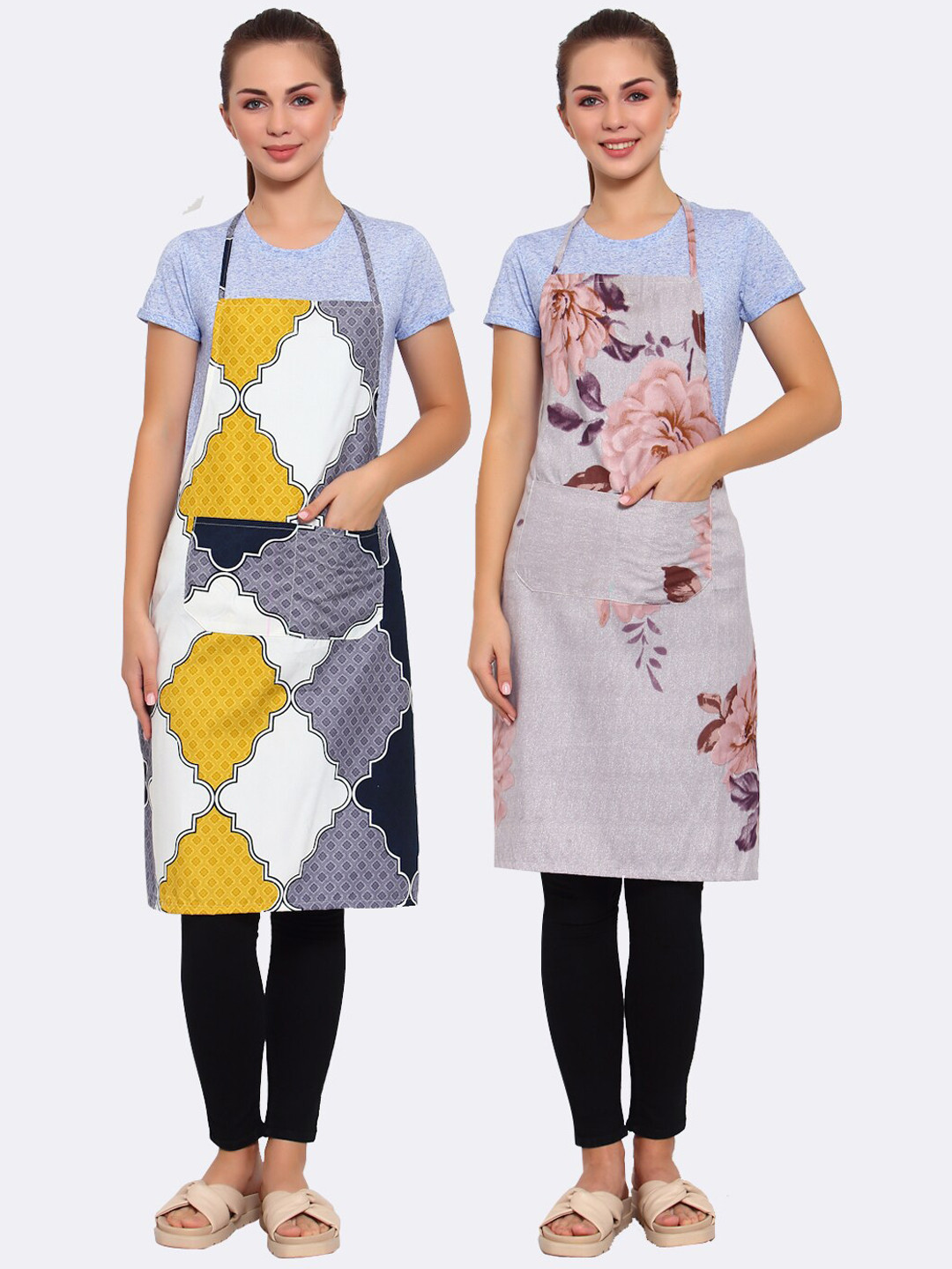 

Arrabi Pack of 2 Multicolored Printed Apron, Multi