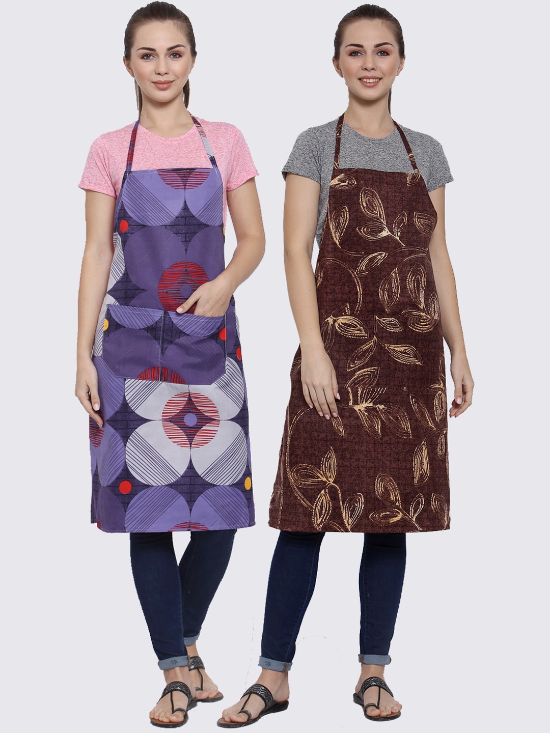 

Arrabi Multicoloured Pack of 2 Printed Aprons, Multi
