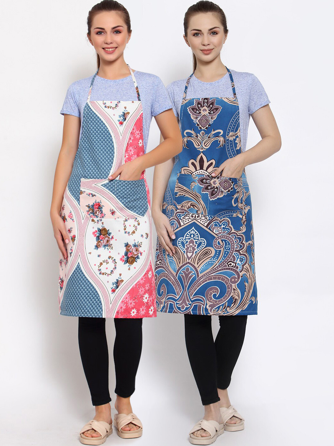 

Arrabi Pack of 2 Multicolored Printed Apron, Multi