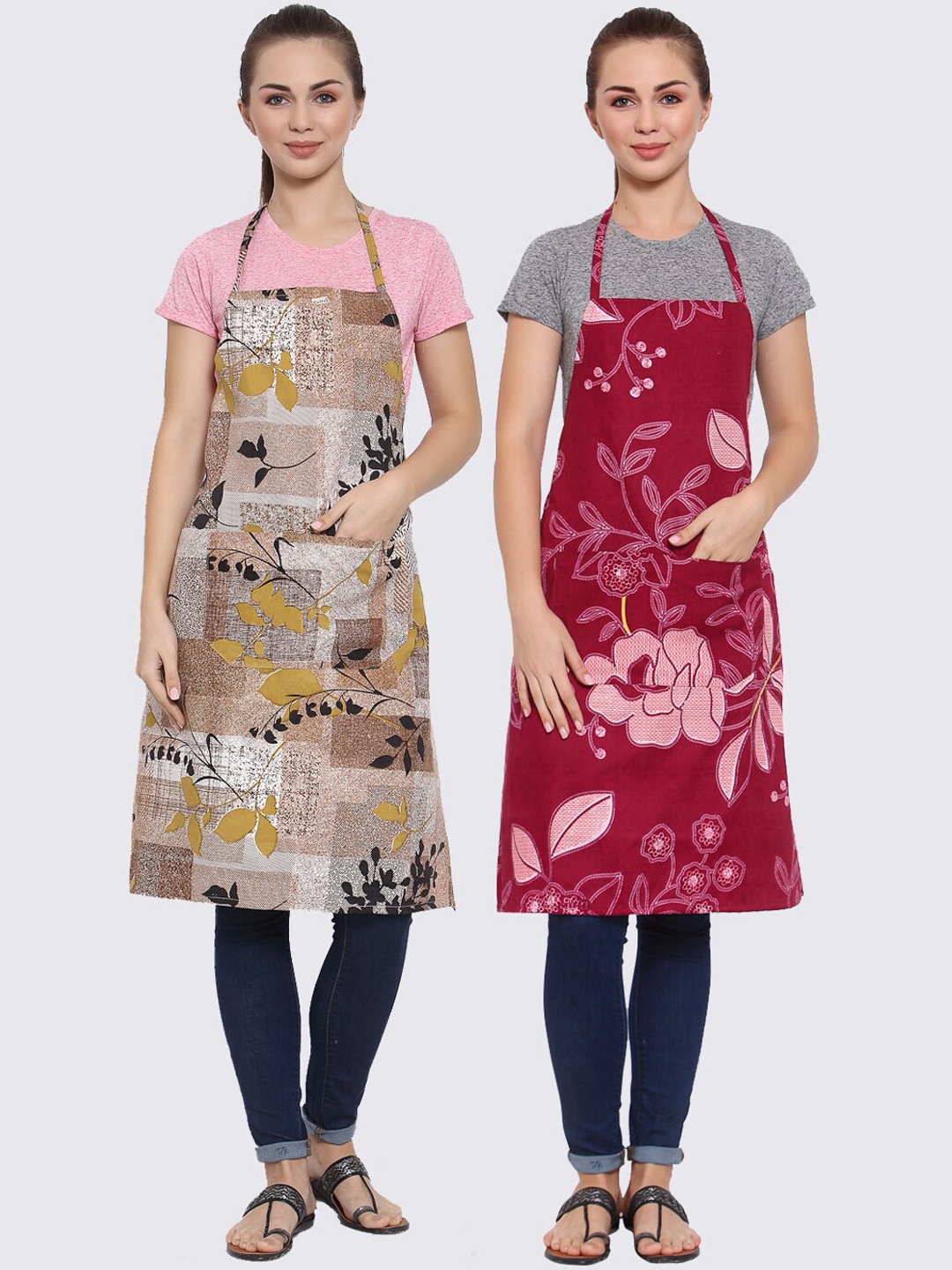 

Arrabi Multicoloured Pack of 2 Printed Aprons, Multi