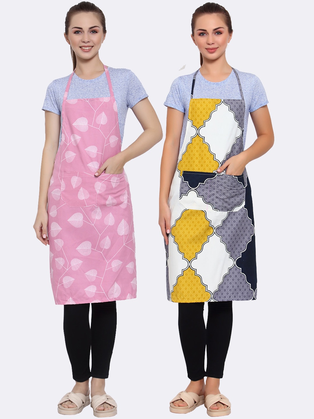 

Arrabi Pack Of 2 Multicoloured Printed Aprons, Multi
