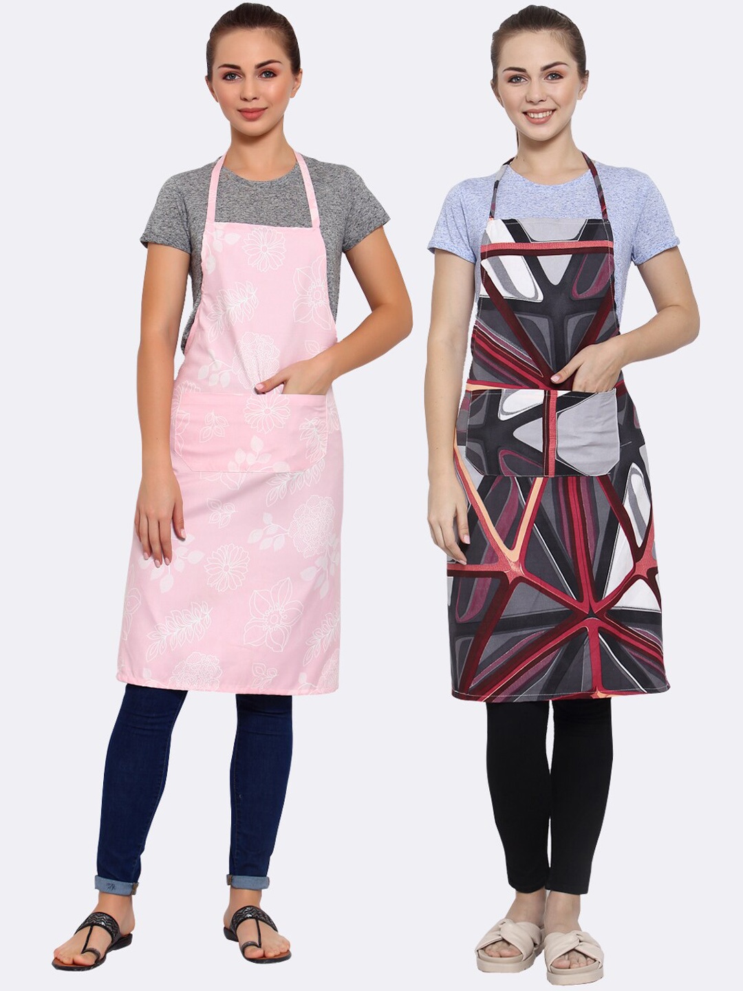 

Arrabi Pack Of 2 Multicoloured Printed Aprons, Multi