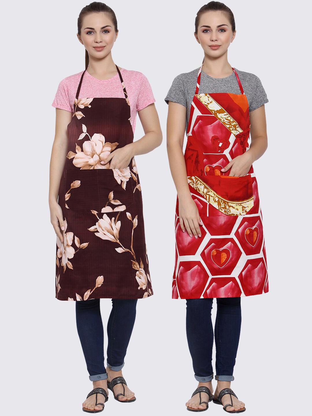 

Arrabi Multicoloured Pack of 2 Printed Aprons, Multi