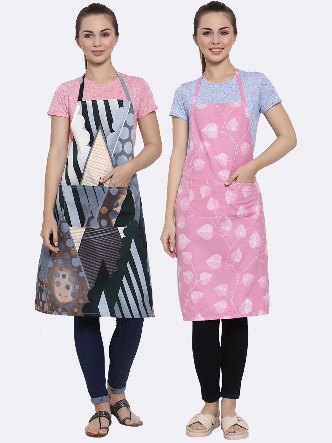 

Arrabi Pack of 2 Multicolored Printed Apron, Multi