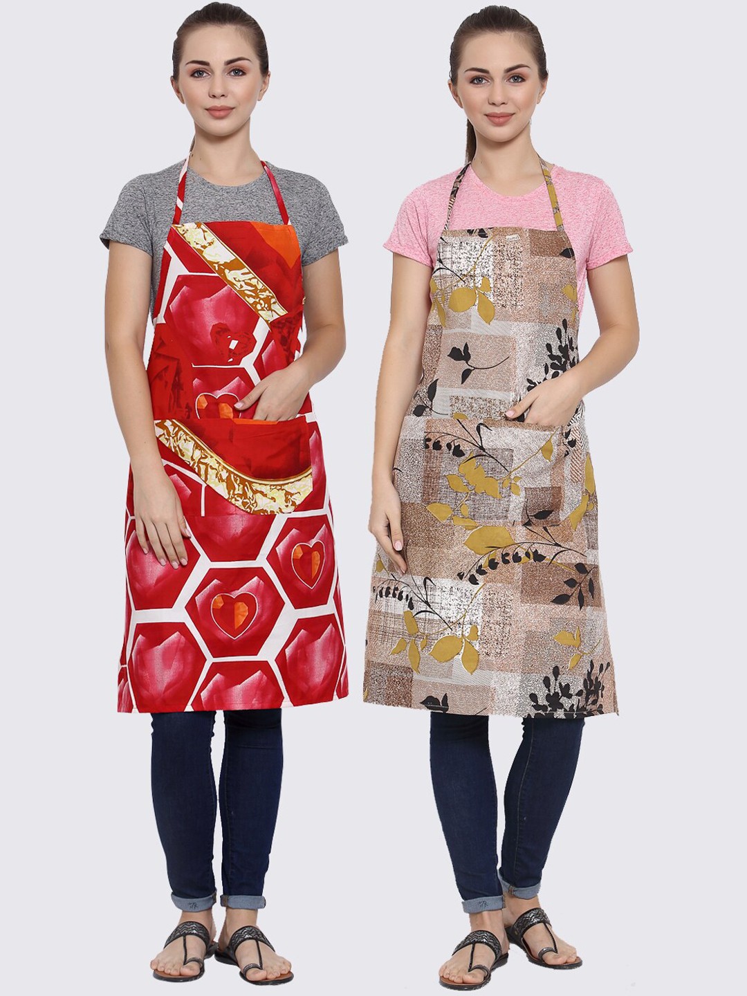 

Arrabi Multicoloured Pack of 2 Printed Aprons, Multi