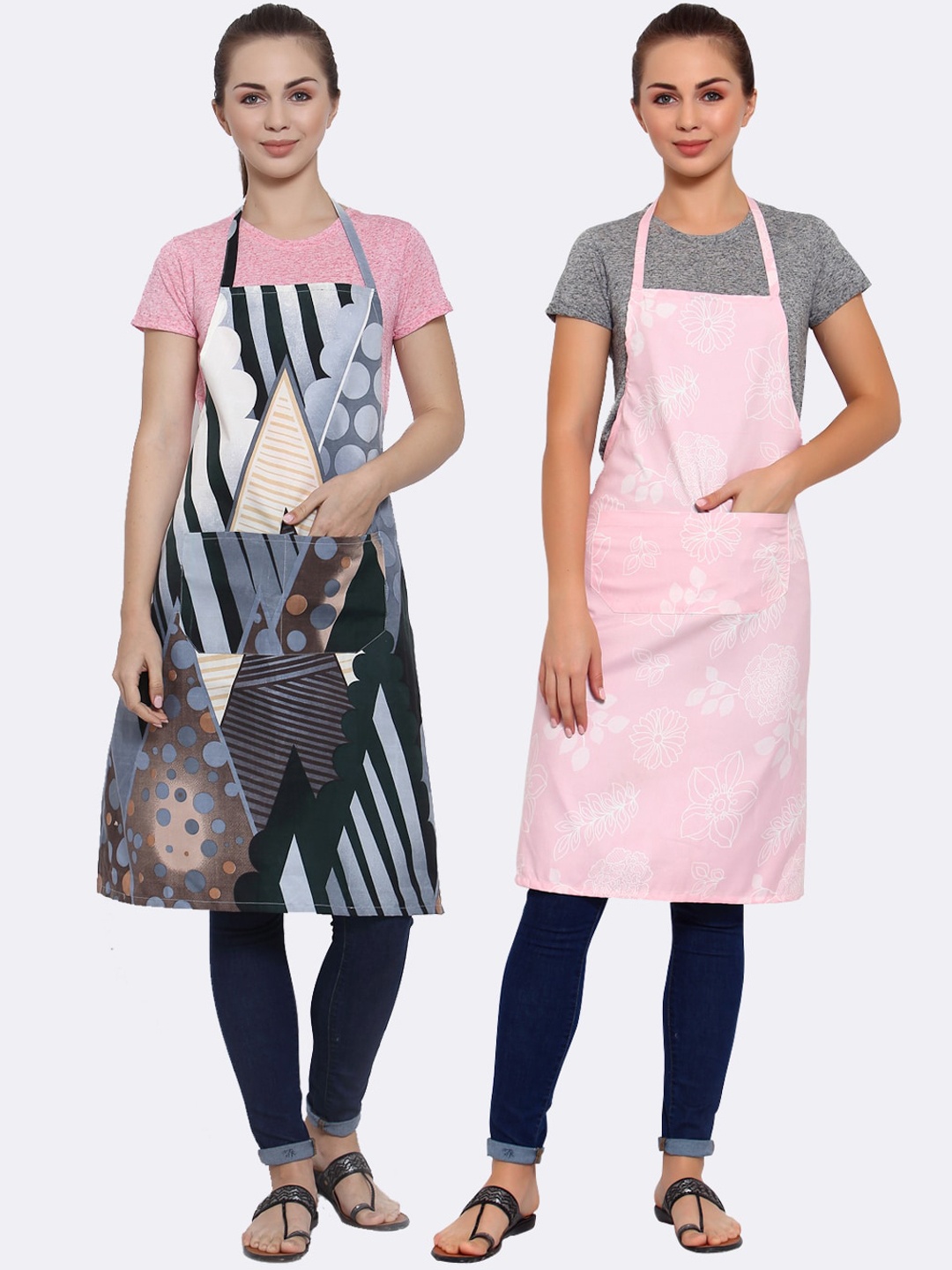 

Arrabi Pack Of 2 Multicoloured Printed Aprons, Multi