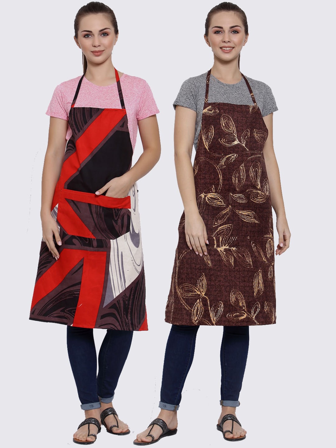 

Arrabi Multicoloured Pack of 2 Printed Aprons, Multi