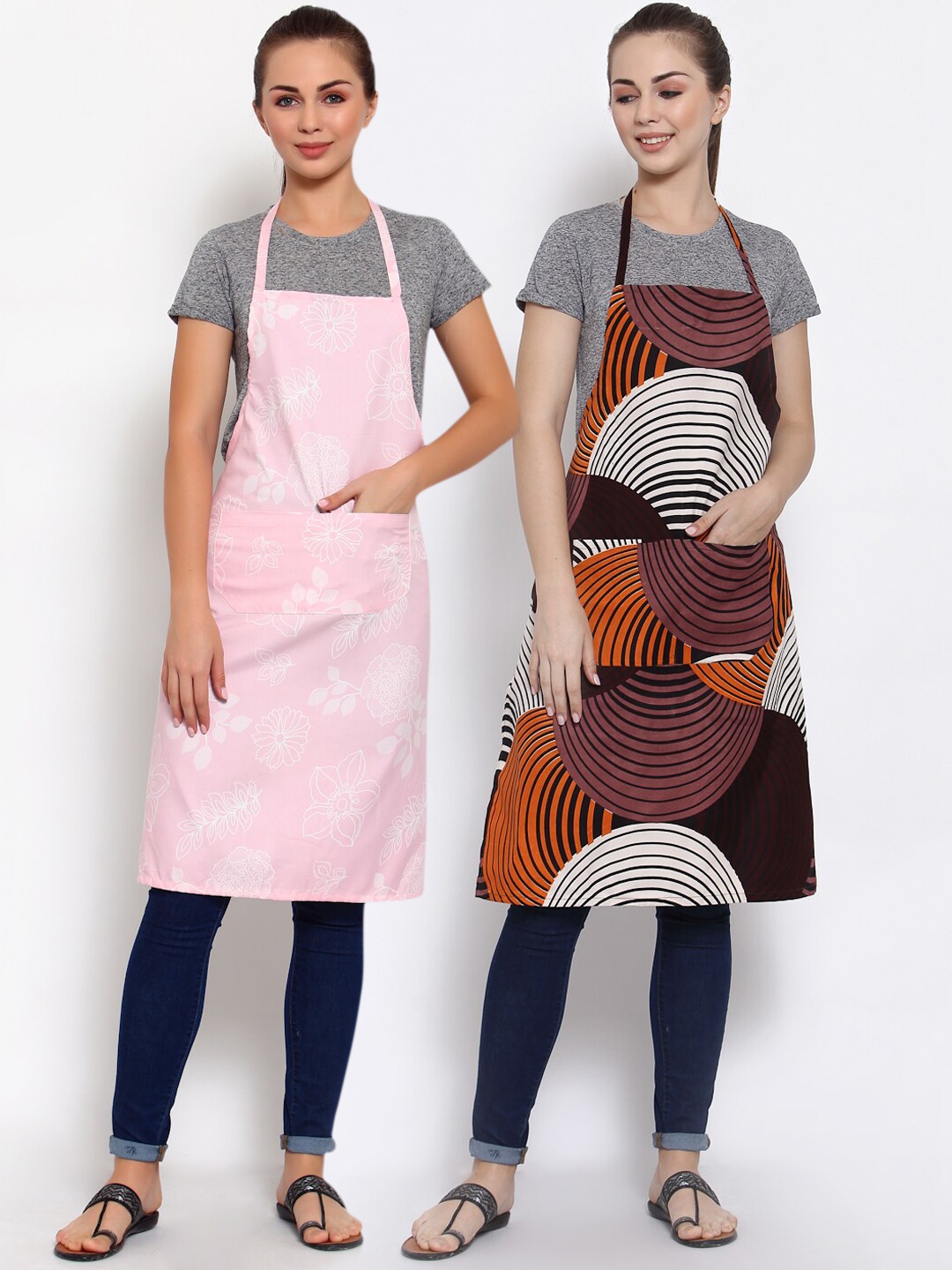 

Arrabi Pack of 2 Multicolored Printed Apron, Multi