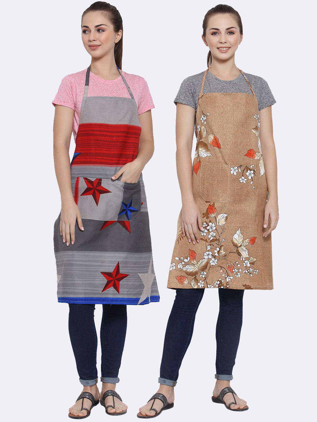 

Arrabi Multicoloured Pack of 2 Printed Aprons, Multi