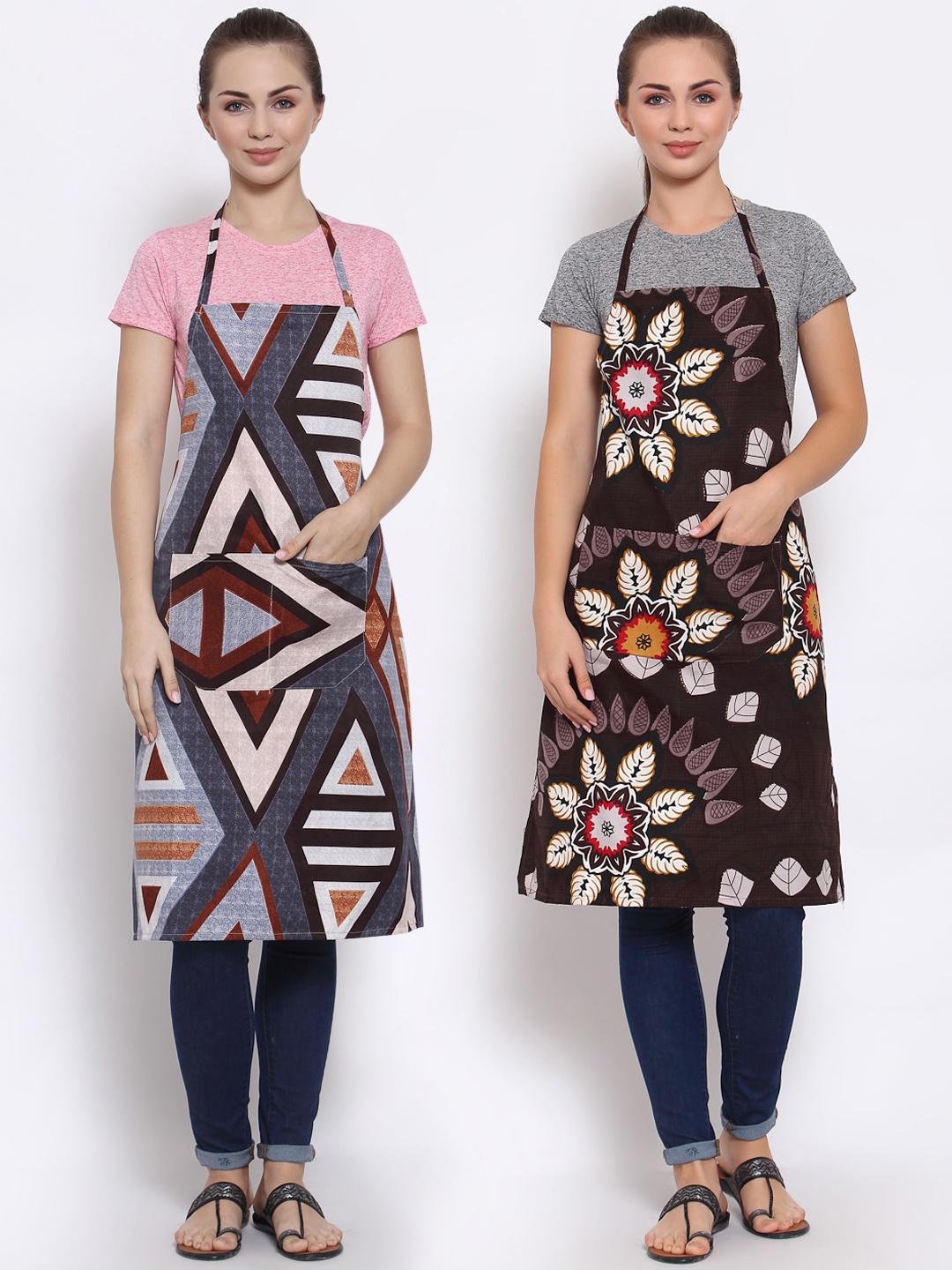 

Arrabi Pack of 2 Multicolored Printed Apron, Multi