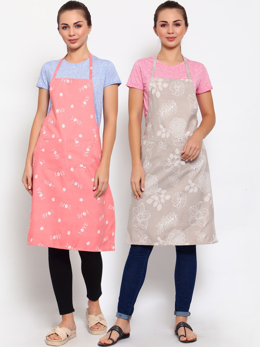 

Arrabi Pack Of 2 Multicoloured Printed Aprons, Multi