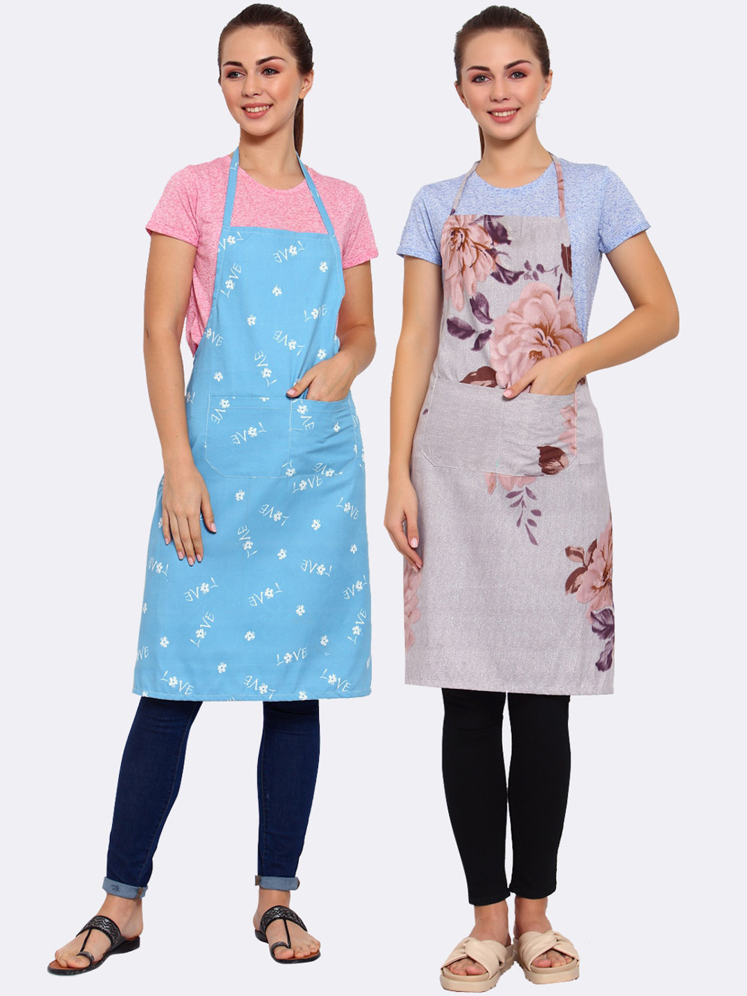 

Arrabi Pack of 2 Multicolored Printed Apron, Multi