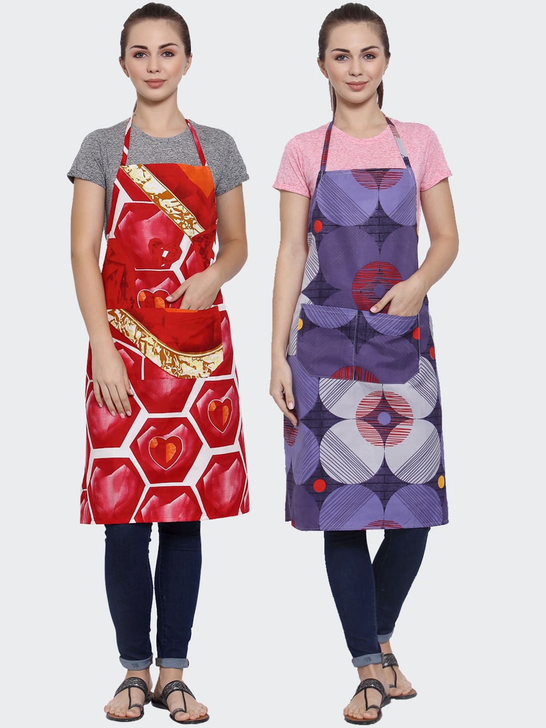 

Arrabi Multicoloured Pack of 2 Printed Aprons, Multi