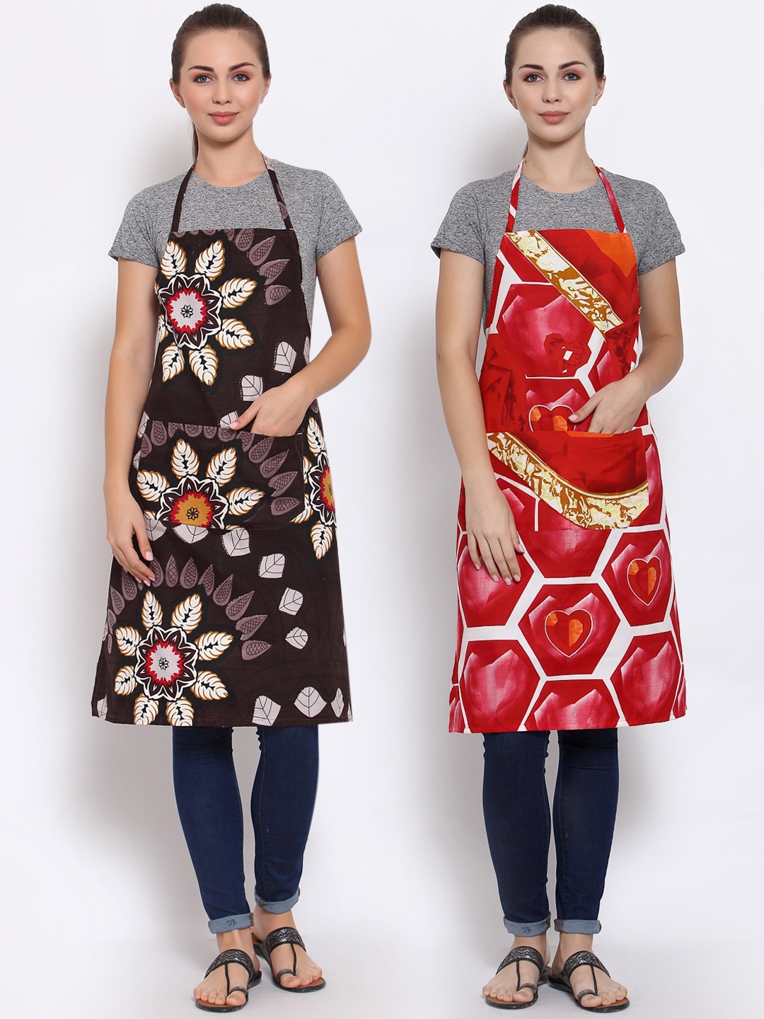 

Arrabi Pack of 2 Multi Printed Aprons