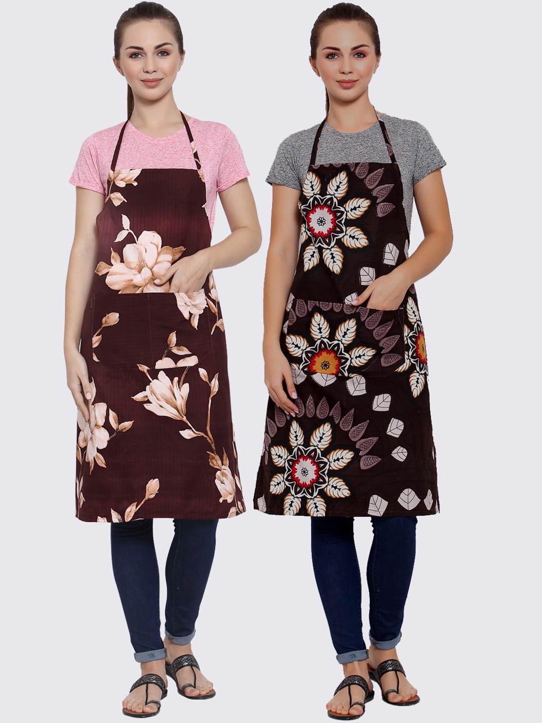 

Arrabi Pack of 2 Multicolored Printed Apron, Multi